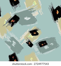 Ilustración vectorial dibujada a mano óleo sobre lienzo. pintura colorida de pincelada, Ilustración vectorial de arte Abstractas. Pinceladas de pintura. Arte moderno. Estampados, Fondos de pantalla.