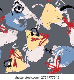 Ilustración vectorial dibujada a mano óleo sobre lienzo. pintura colorida de pincelada, Ilustración vectorial de arte Abstractas. Pinceladas de pintura. Arte moderno. Estampados, Fondos de pantalla.