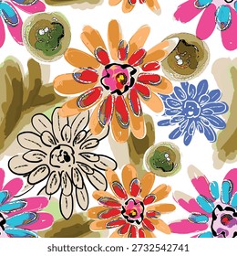 Ilustración vectorial dibujada a mano óleo sobre lienzo. pintura colorida de pincelada, Ilustración vectorial de arte Abstractas. Pinceladas de pintura. Arte moderno. Estampados, Fondos de pantalla.