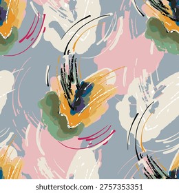 Hand drawn vector illustration Oil on canvas. colorful paint brush stroke painting, Abstract art vector illustration. Brushstrokes of paint. modern Art. Prints, wallpapers.