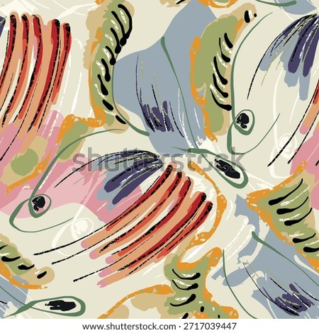 Hand drawn vector illustration Oil on canvas. colorful paint brush stroke painting, Abstract art vector illustration. Brushstrokes of paint. modern Art. Prints, wallpapers.