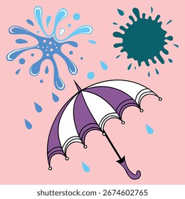 Ilustración vectorial dibujada a mano sobre fondo rosa para el diseño de los niños, temas de Clima, arte decorativo y conceptos creativos coloridos