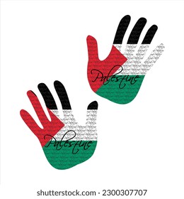 Hand drawn vector illustration with palestine flag pattern great for poster, magazine and clothes design