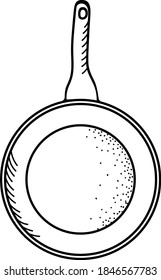 Hand drawn vector illustration of pan. Doodle style sketch. 