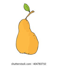 Hand drawn vector illustration "Pear". Cartoon style.