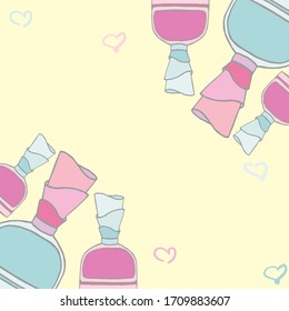 Handgezeichnete Vektorillustration Illustration - Parfüm Einladung im Cartoon-Stil. Perfekt für Einladung, Grußkarte, Poster, Druck, etc.