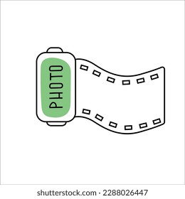 Hand drawn vector illustration of photographic film. Isolated on white background