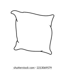 almohada de ilustración vectorial dibujada a mano. Aislado sobre fondo blanco