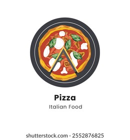 Hand drawn vector illustration of Pizza Italian Food