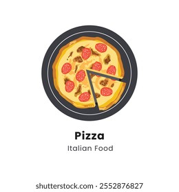 Hand drawn vector illustration of Pizza Italian Food