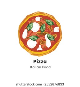 Hand drawn vector illustration of Pizza Italian Food