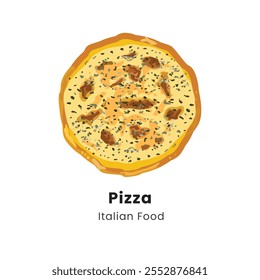 Hand drawn vector illustration of Pizza Italian Food