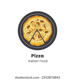 Hand drawn vector illustration of Pizza Italian Food