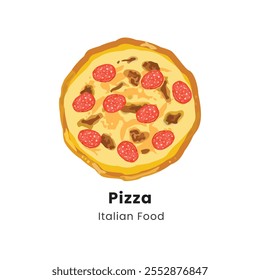 Dibujado a mano Ilustración vectorial de pizza comida italiana