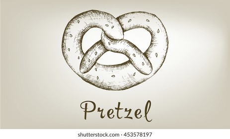 Hand drawn vector illustration of pretzel