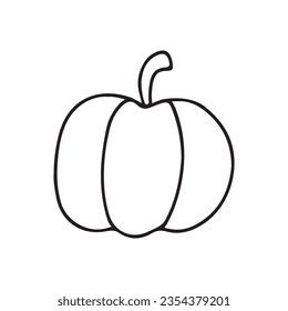 Hand drawn vector illustration of pumpkin. Isolated on white background.