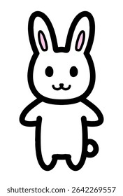 Hand drawn vector illustration of a rabbit character.