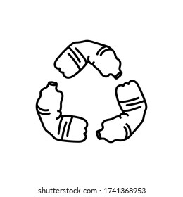 Hand drawn vector illustration of recycling bottles isolated on white background 