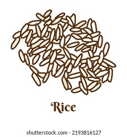 Hand drawn vector illustration of rice isolated on white background.
