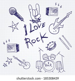 Hand drawn vector illustration rock n'roll 
