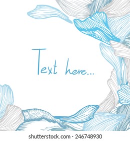 Hand drawn vector illustration - rose petals. 