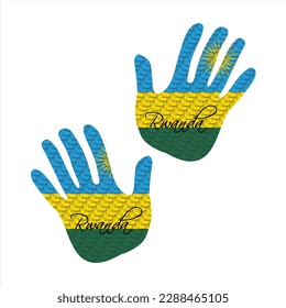 Hand drawn vector illustration with rwanda flag pattern great for poster, magazine and clothes design