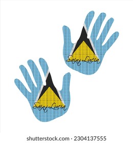 Ilustración vectorial dibujada a mano con el patrón de bandera saint lucia excelente para el diseño de afiches, revistas y ropa