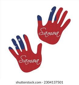 Hand drawn vector illustration with samoa flag pattern great for poster, magazine and clothes design
