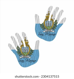 Hand drawn vector illustration with san marino flag pattern great for clothes design, magazine and poster