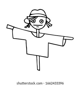   Ilustración vectorial dibujada a mano. Correa escarlata en estilo doodle, aislada en un fondo blanco.