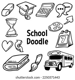 hand drawn vector illustration of school doddle