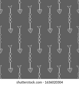 Hand drawn vector illustration. Seamless pattern with tribal arrows