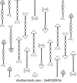  Handgezeichnete Vektorillustration. Nahtloses Muster mit Stammepfen