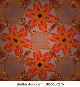 Ilustración de vectores dibujada a mano. El patrón de flores sin foco puede ser utilizado para papel de pared, fondo de sitio web, papel de envoltura, invitación, volante, banner o sitio web. De elementos luminosos.