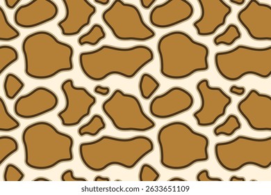 Ilustración vectorial dibujada a mano con piel de animal sin costuras y patrón de vaca.