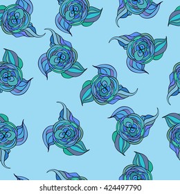Hand drawn vector illustration. Seamless floral abstract. Floral ornaments.
