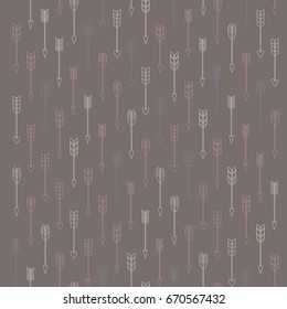 Hand drawn vector illustration. Seamless pattern with tribal arrows.