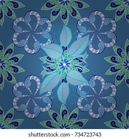 Hand drawn. Vector illustration. Seamless floral pattern in folk style with flowers, leaves.