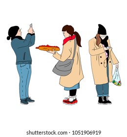 Hand drawn vector illustration set of people characters 