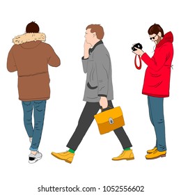 Hand drawn vector illustration set characters