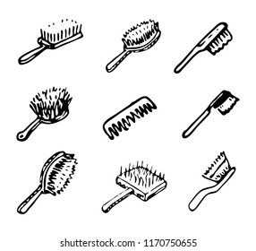 Hand Drawn vector illustration set of fetlocks sign and symbol doodles elements. Isolated on white background.