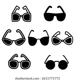 Hand drawn vector illustration set of sunglasses