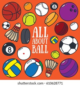 Hand drawn vector illustration set of fitness and sport icon. Sport theme doodle icon