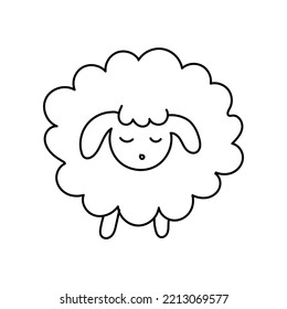 Hand drawn vector illustration of a sheep