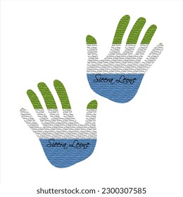 Handgezeichnete Vektorgrafik mit sierra-leone-Fahne-Muster, ideal für Poster-, Magazin- und Kleidungsdesign