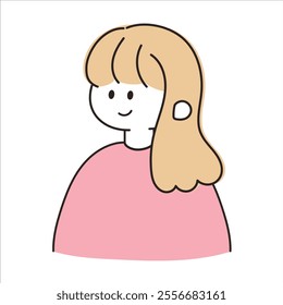 Hand drawn vector illustration of a simple girl