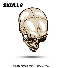 Hand drawn vector illustration of skull isolated on white background.