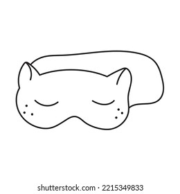 Hand drawn vector illustration of sleep mask. Isolated on white background