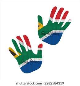 Hand drawn vector illustration with south africa flag pattern great for poster, magazine and web design