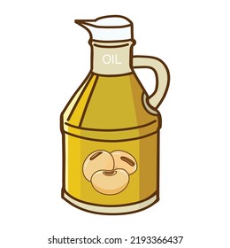 Hand drawn vector illustration of Soy bean oil isolated on white background.